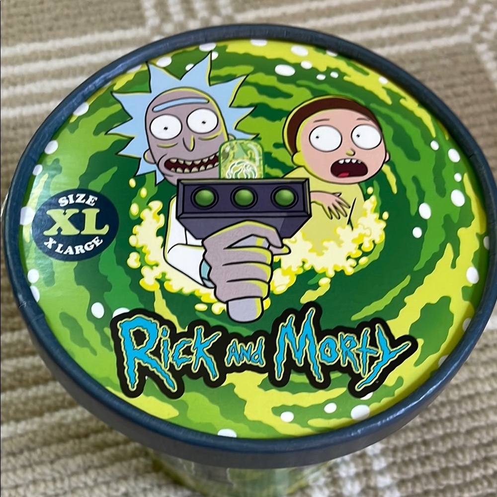 Rick and Morty XL Pickle Rick Boxers and Socks. NWT